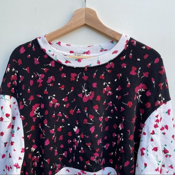 Joie Caleigh Mi Amor Floral Crewneck Oversized Pullover Sweatshirt Size S - Picture 3 of 9